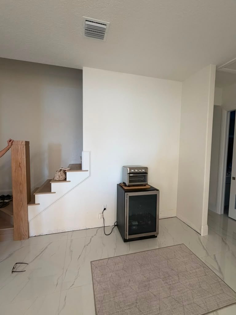 Under-stair wine bar, before